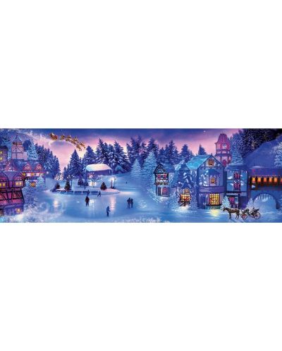 Панорамен пъзел Clementoni от 1000 части - Коледна мечта - 2